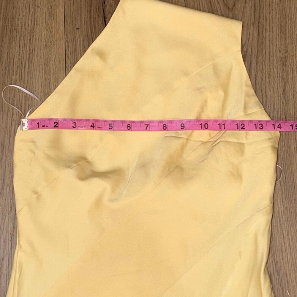 Hello Molly Pale Yellow One-Shoulder Satin Maxi Dress - Picture 7 of 9